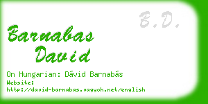barnabas david business card